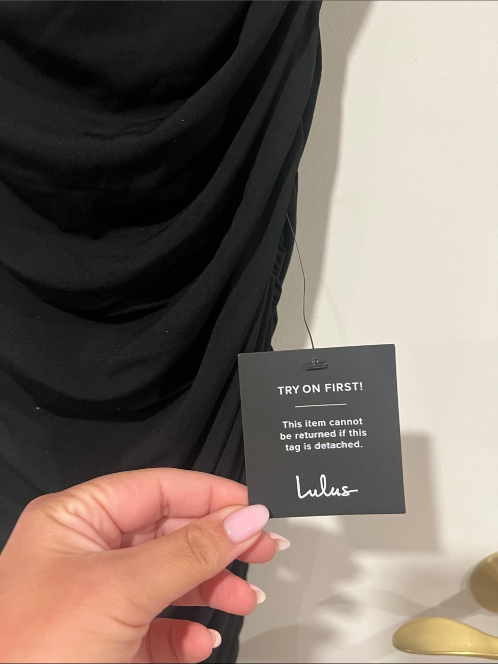 Lulu's Black One-Shoulder Ruched Evening Dress - Picture 4 of 4